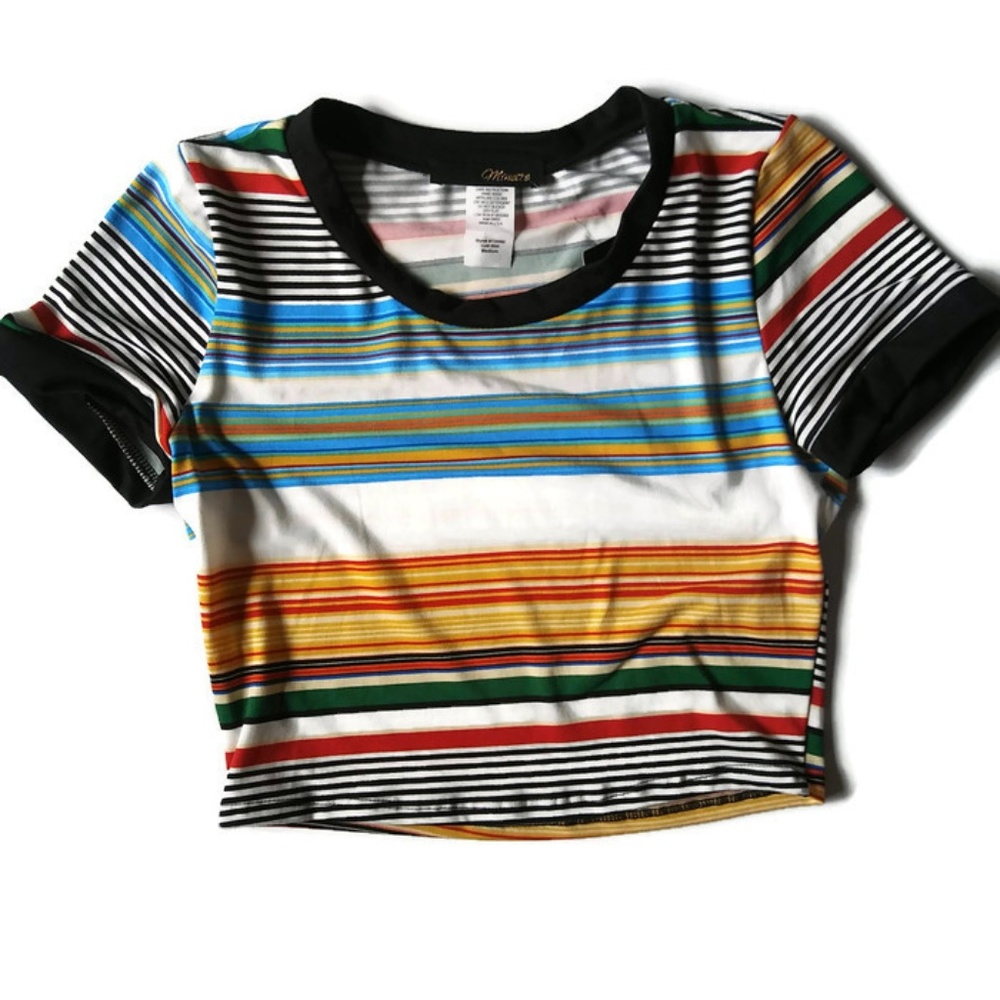Stripped Crop Tee NWOT